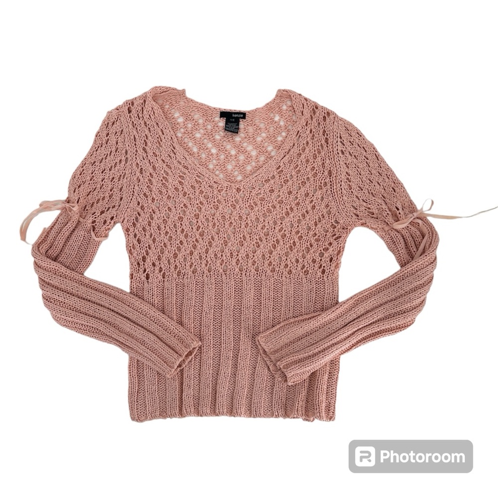 Kenzie Pink V-Neck Sweater